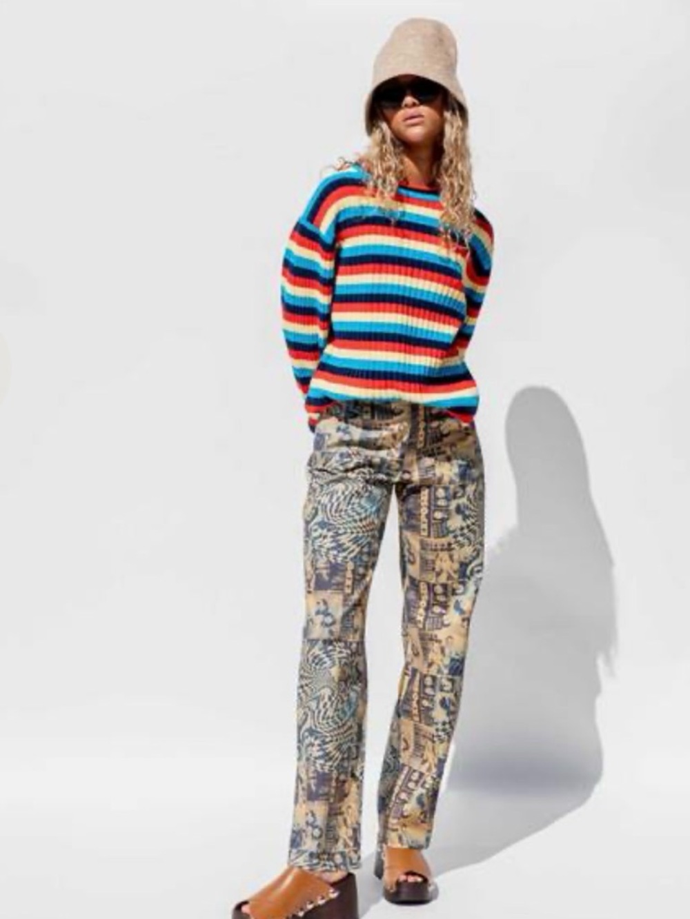 Miaou Fargo Pants Wanted Print XS Revolve Sold Out Graphic Barrel Leg High Rise - Picture 11 of 15